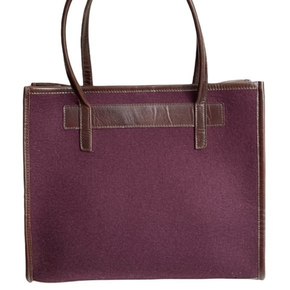 Graf & Lantz burgundy maroon wool and Leather tote bag